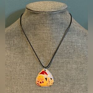 Golem Design Studio Ceramic Christmas Cat Pendant Necklace